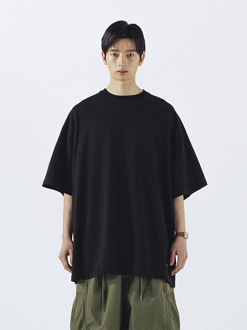 Футболка LAYERED ESSENTIAL LOGO HALF (размер M, цвет Черный)