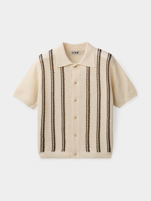 Кардиган DOUBLE PIN STRIPED HALF (размер M, цвет Бежевый)