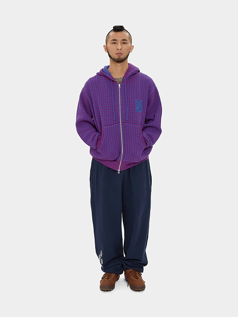 Худи HOODED KNIT ZIP UP (размер XL, цвет Фиолетовый)