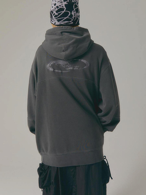 Худи PIGMENT DYED OVAL GLOBE (размер L, цвет Черный)