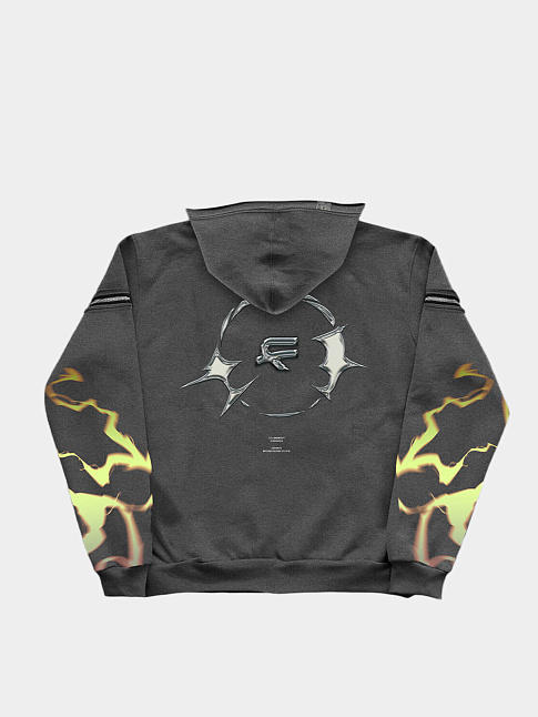 Худи зип со съемными рукавами (размер M, цвет Серый)