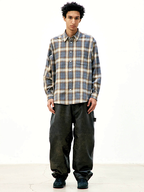 Рубашка OMBRE FLANNEL ONE POCKET CHECKERED (размер L, цвет Коричневый)