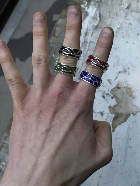 Кольцо ENAMEL (размер 21, цвет Серебряный)