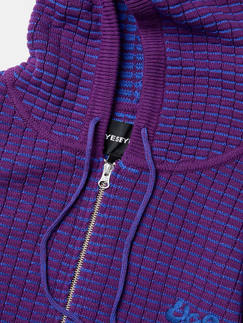 Худи HOODED KNIT ZIP UP (размер XL, цвет Фиолетовый)