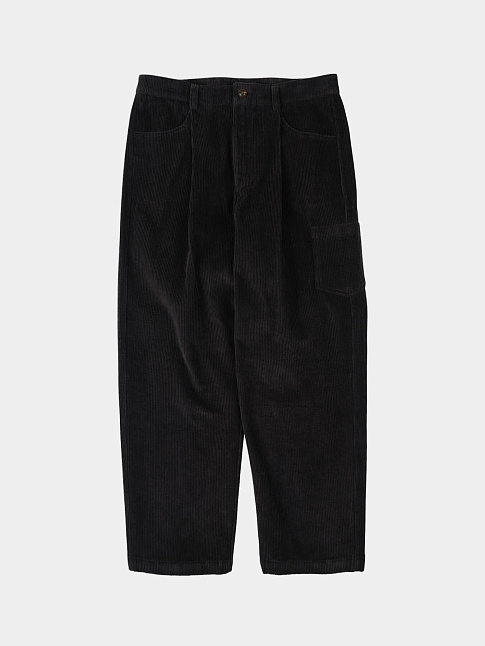 Брюки CORDUROY WIDE ONE TUCK (размер L, цвет Темно-серый)
