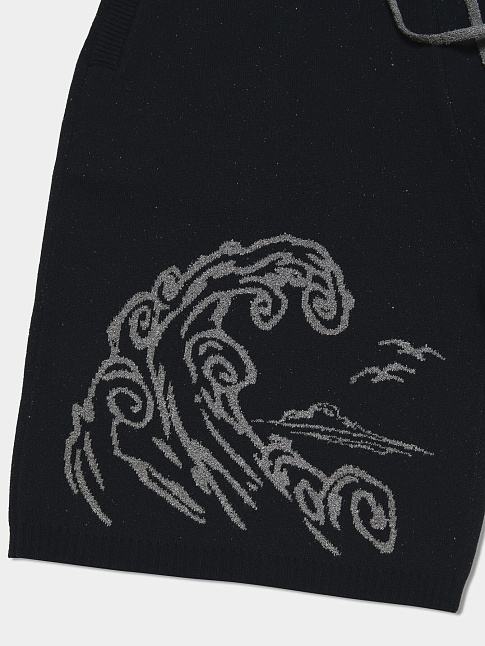 Шорты WAVE PRINT KNIT (размер L, цвет Черный)