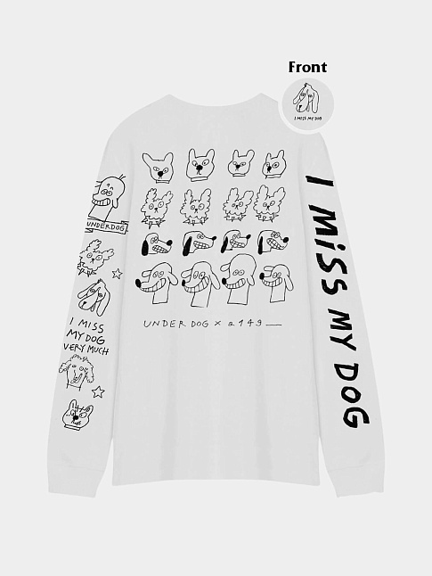 Лонгслив I MISS MY DOG X A149 (размер XXL, цвет Белый)