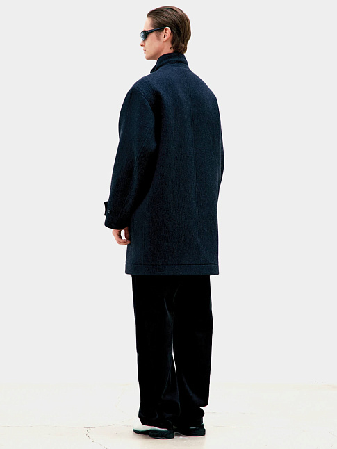 Пальто CASHMERE BLEND STAND COLLAR (размер M, цвет Темно-серый)